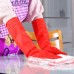 Loquol Long Red Kitchen Washing Gloves - Heat-Resistant and Durable Cleaning Gloves